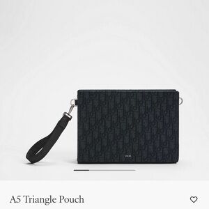 NWT Dior Navy Monogram Triangle Pouch